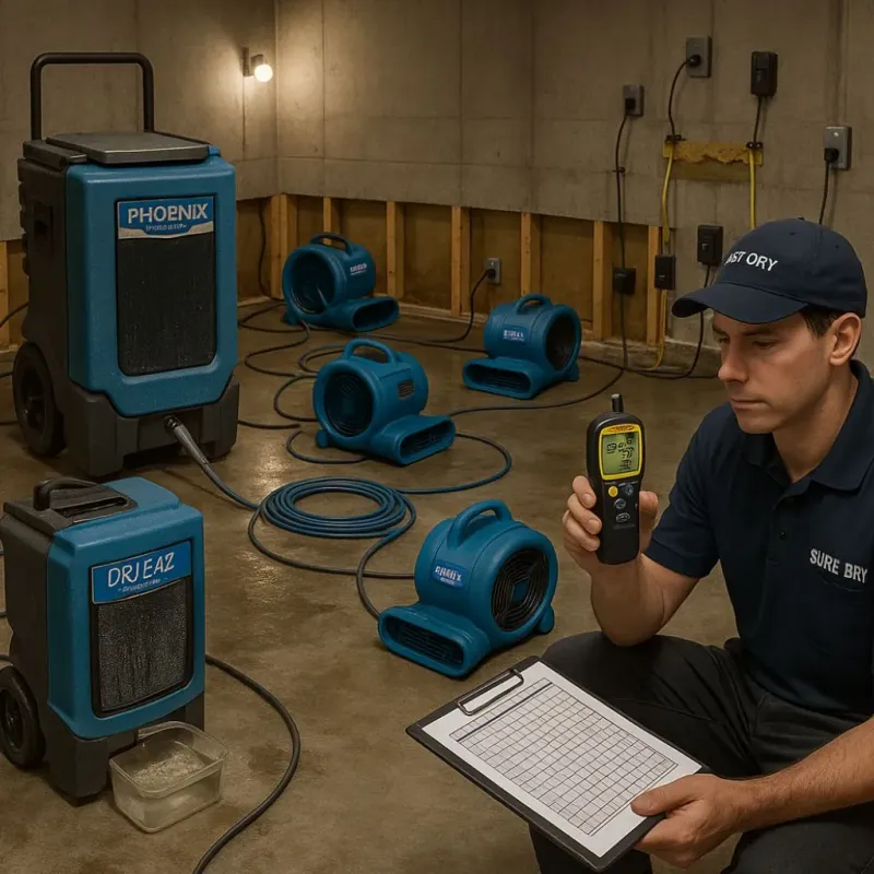 Structural Drying and Dehumidification process in Yorketown, NJ